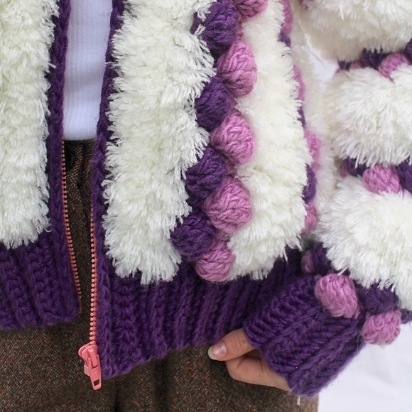🌐Vintage Le Sweater fuzzy knit jacket - Picture 7 of 8